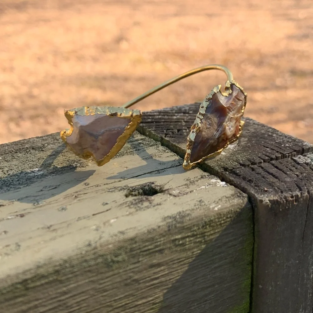 Double Arrow Head Bangle Cuff Bracelet - Picture 2 of 13